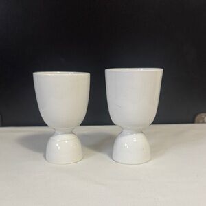 Set of White Ceramic Egg Cups
